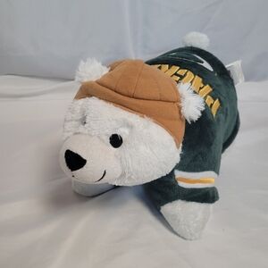 Greenbay Packer NFL White Bear Mascot Large 20" Pillow Pet Stuffed Animal Pillow